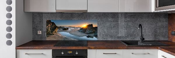 Glazen achterwand keuken Rotsen op het strand