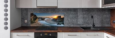 Glazen achterwand keuken Rotsen op het strand