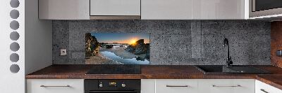 Glazen achterwand keuken Rotsen op het strand