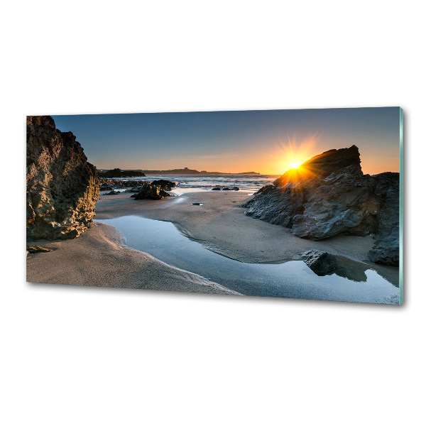 Glazen achterwand keuken Rotsen op het strand
