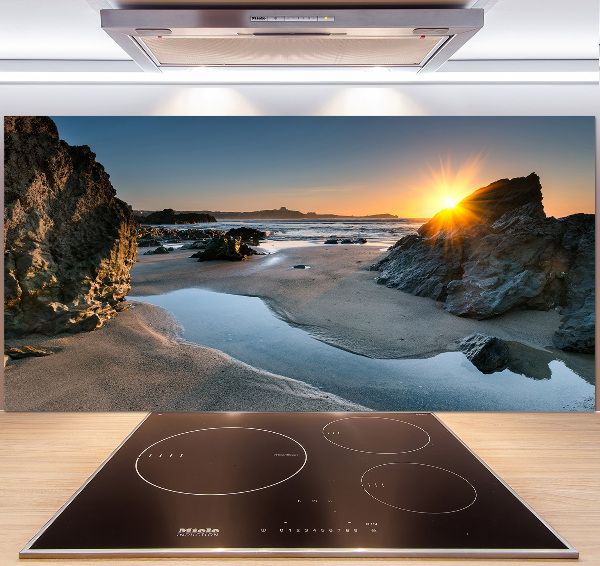 Glazen achterwand keuken Rotsen op het strand