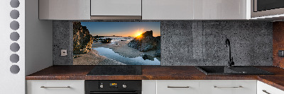 Glazen achterwand keuken Rotsen op het strand