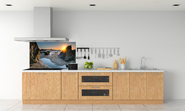 Glazen achterwand keuken Rotsen op het strand