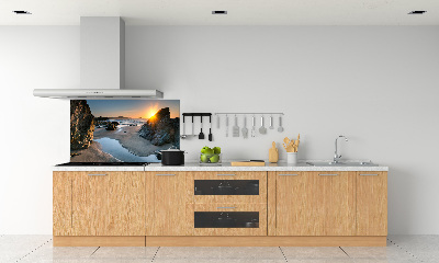 Glazen achterwand keuken Rotsen op het strand