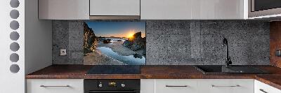Glazen achterwand keuken Rotsen op het strand