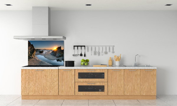 Glazen achterwand keuken Rotsen op het strand