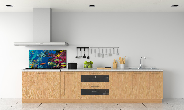 Glazen achterwand keuken Koraalrif