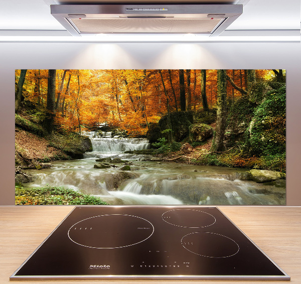 Achterwand keuken Waterval in het bos