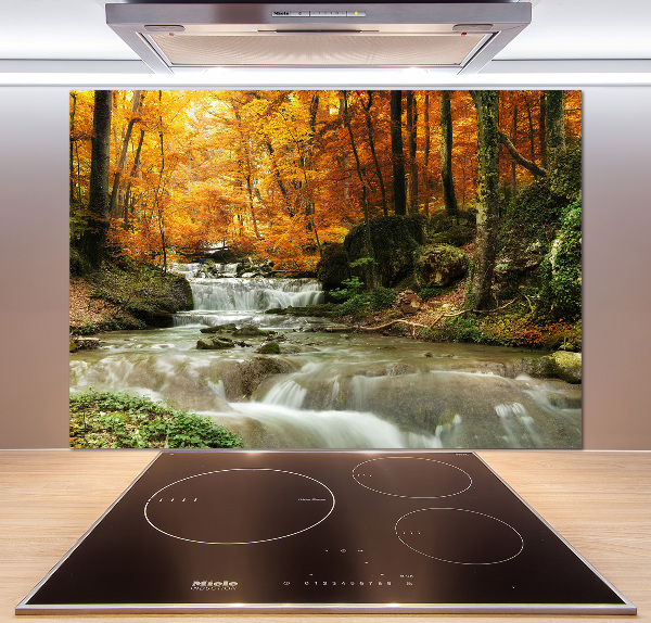 Achterwand keuken Waterval in het bos