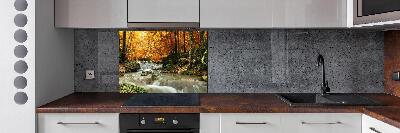 Achterwand keuken Waterval in het bos