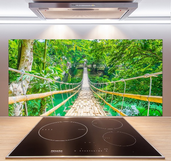 Spatscherm keuken Bamboe Bosbrug