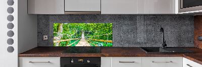 Spatscherm keuken Bamboe Bosbrug