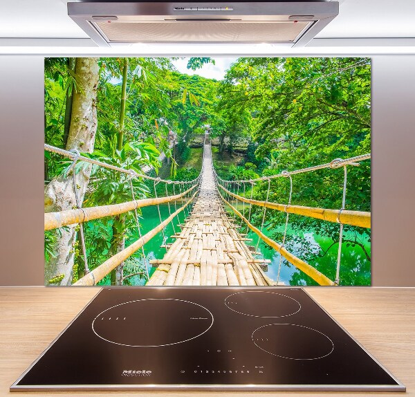 Spatscherm keuken Bamboe Bosbrug