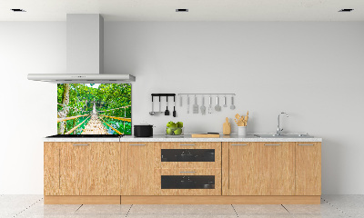 Spatscherm keuken Bamboe Bosbrug