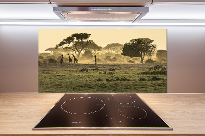 Spatplaat keuken Giraffen in de savanne