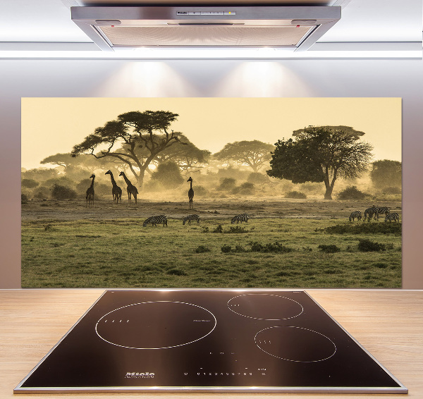 Spatplaat keuken Giraffen in de savanne