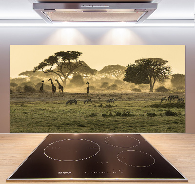 Spatplaat keuken Giraffen in de savanne