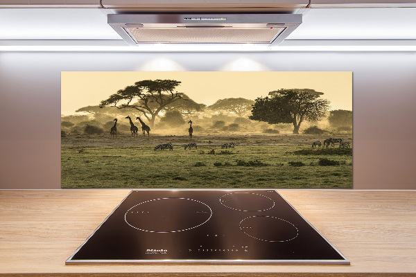 Spatplaat keuken Giraffen in de savanne