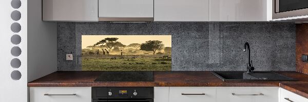 Spatplaat keuken Giraffen in de savanne