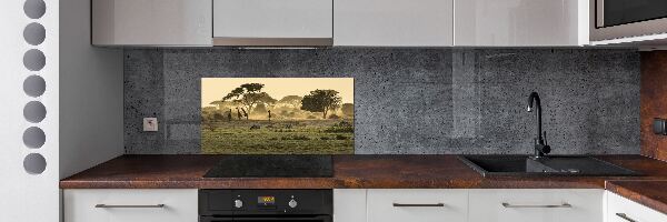 Spatplaat keuken Giraffen in de savanne