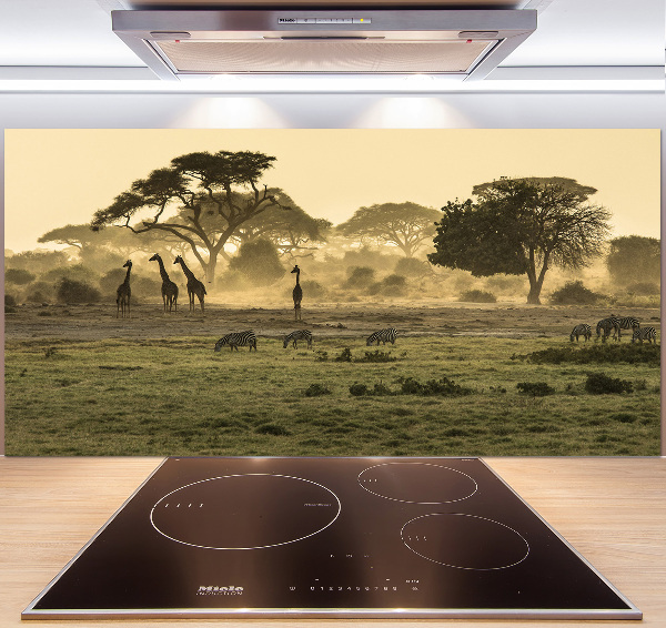 Spatplaat keuken Giraffen in de savanne