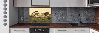 Spatplaat keuken Giraffen in de savanne