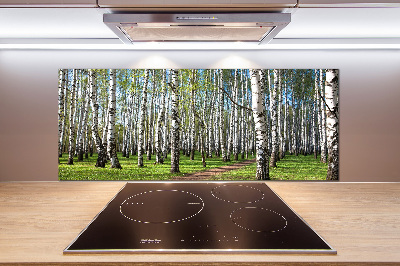 Panel dekor szkło Brzozowy las