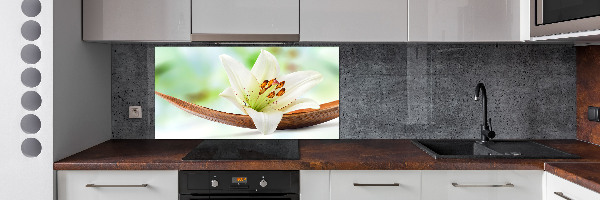 Glazen achterwand keuken Lelie