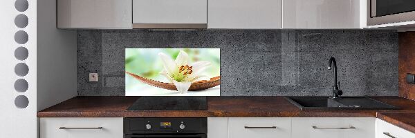 Glazen achterwand keuken Lelie