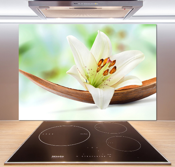 Glazen achterwand keuken Lelie