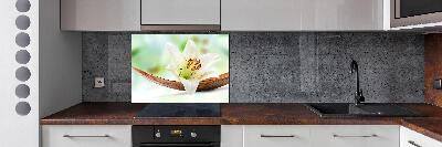 Glazen achterwand keuken Lelie