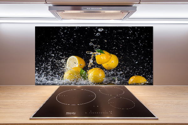 Glazen achterwand keuken Citroenen en water