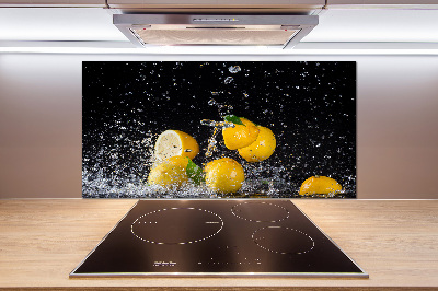 Glazen achterwand keuken Citroenen en water