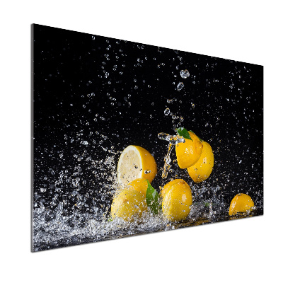 Glazen achterwand keuken Citroenen en water