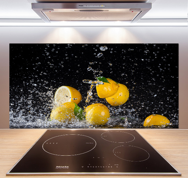 Glazen achterwand keuken Citroenen en water
