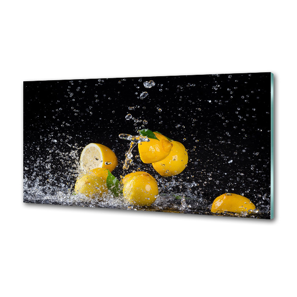 Glazen achterwand keuken Citroenen en water
