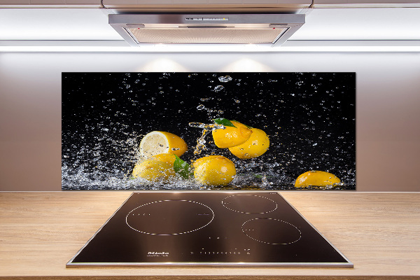 Glazen achterwand keuken Citroenen en water