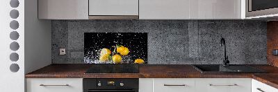 Glazen achterwand keuken Citroenen en water