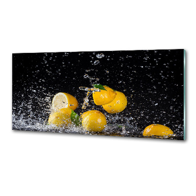Glazen achterwand keuken Citroenen en water