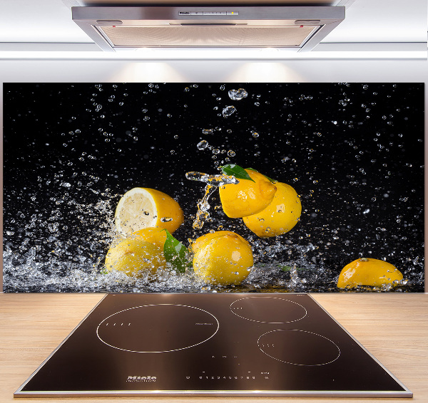 Glazen achterwand keuken Citroenen en water