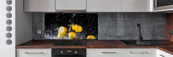 Glazen achterwand keuken Citroenen en water