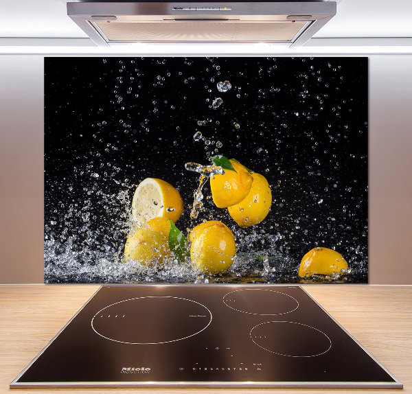 Glazen achterwand keuken Citroenen en water