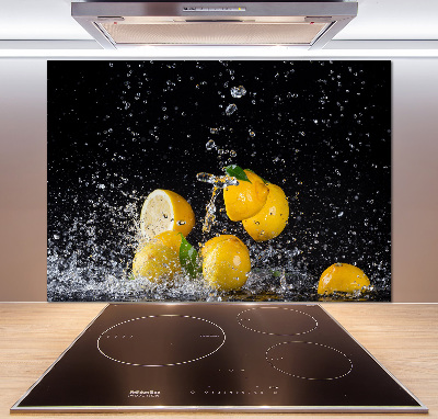 Glazen achterwand keuken Citroenen en water