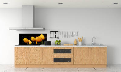 Spatscherm keuken Gele tulpen