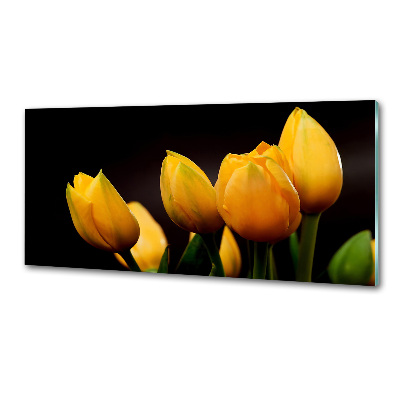 Spatscherm keuken Gele tulpen