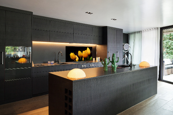 Spatscherm keuken Gele tulpen