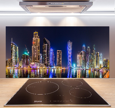 Spatplaat keuken Dubai 's nachts