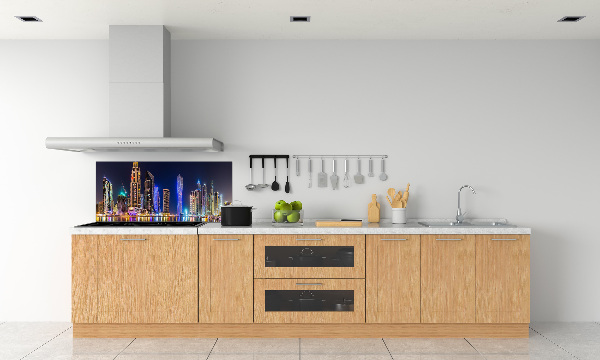Spatplaat keuken Dubai 's nachts