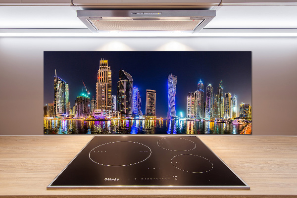 Spatplaat keuken Dubai 's nachts