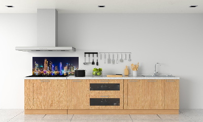 Spatplaat keuken Dubai 's nachts